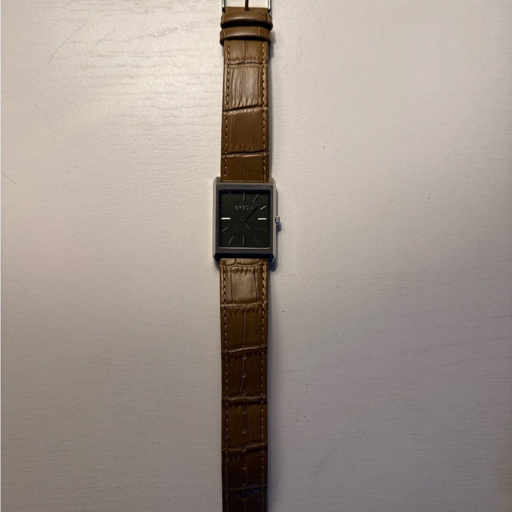 Breda Tank Brown Green Dial Unisex Watch